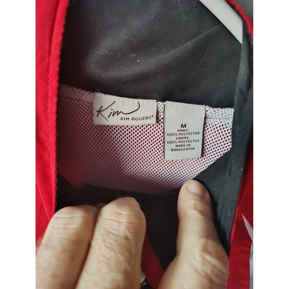 Kim Rogers Red White Black Tracksuit Set Windbreaker Jacket Pants Medium